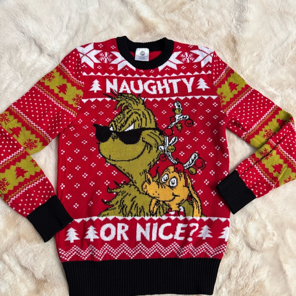 The Grinch Naughty Nice Sweater - Adult Mens SMALL